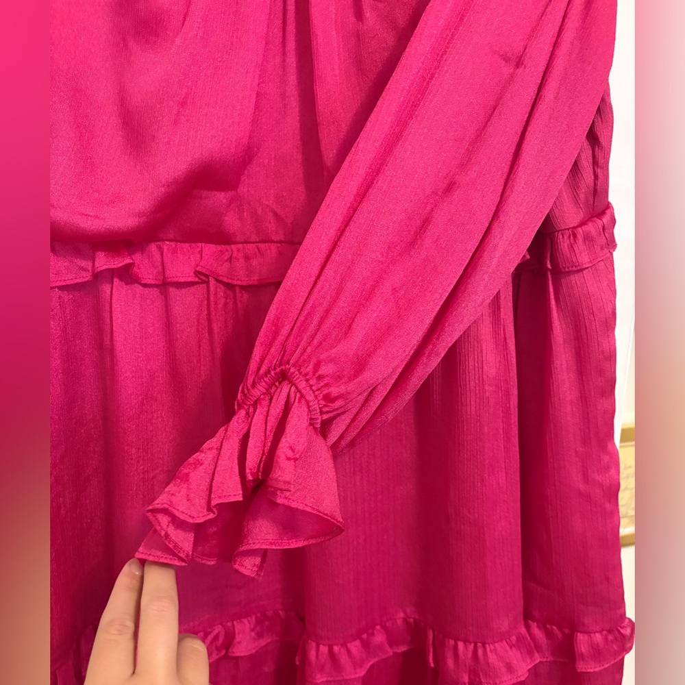 Hot Pink Ruffle Dress - Picture 3 of 4
